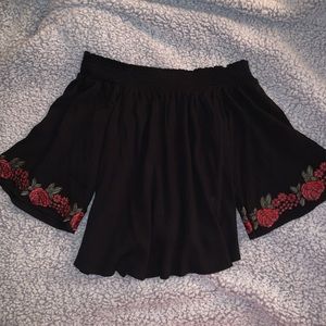 forever 21 rose embroidered top